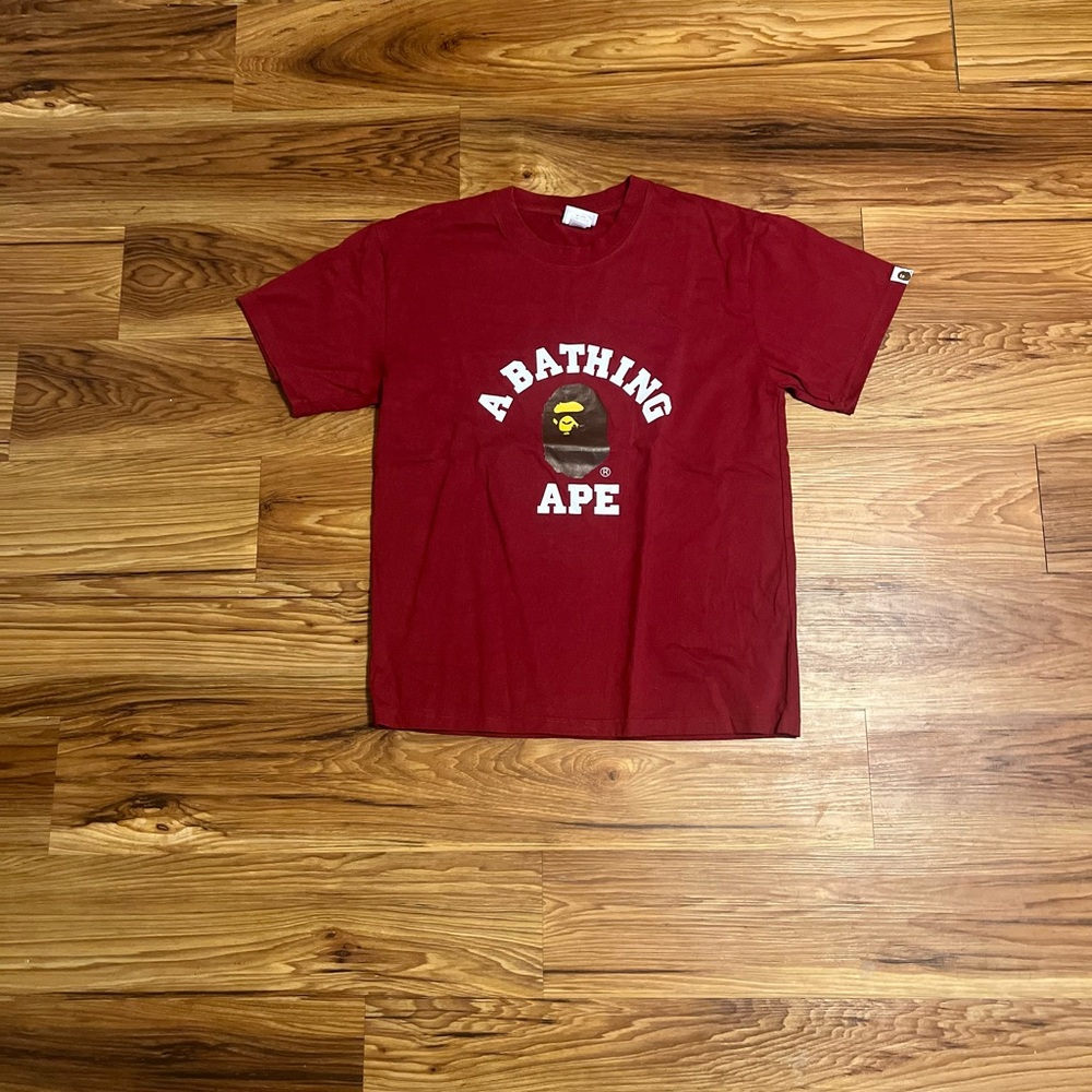 Bape Maroon Crew Neck Tee
